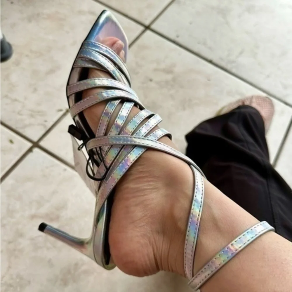 ZARA multi strap iris-decent high heeled sandals 3301/510 - Picture 3 of 13